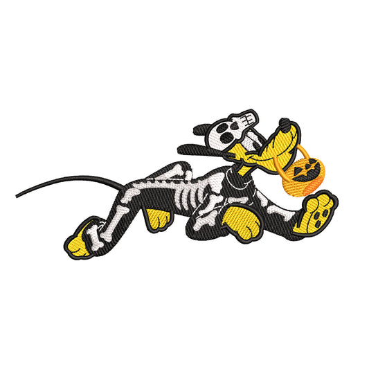 Halloween embroidery designs Pluto wearing skeleton dress - 05052411
