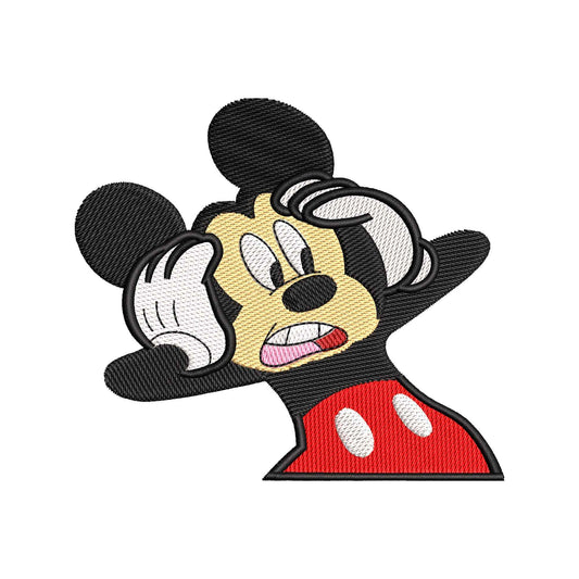 Machine embroidery designs Classic Cartoon Mouse is in shock - 08052403