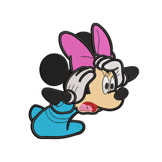 Machine embroidery designs Minnie is in shock - 08052404
