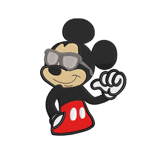 Machine embroidery designs Classic Cartoon Mouse wearing sunglasses - 08052410