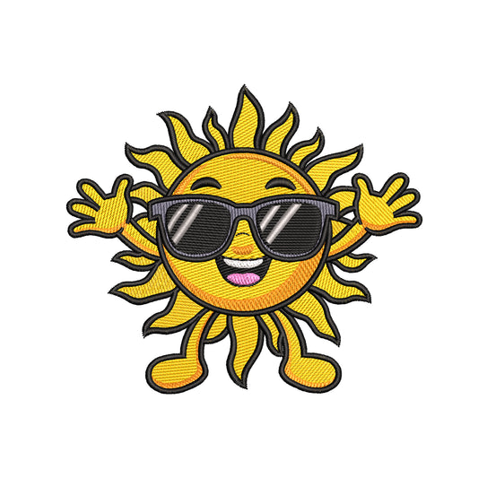Shiny sun embroidery designs for machine - 09052416