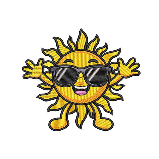Shiny sun embroidery designs for machine - 09052416