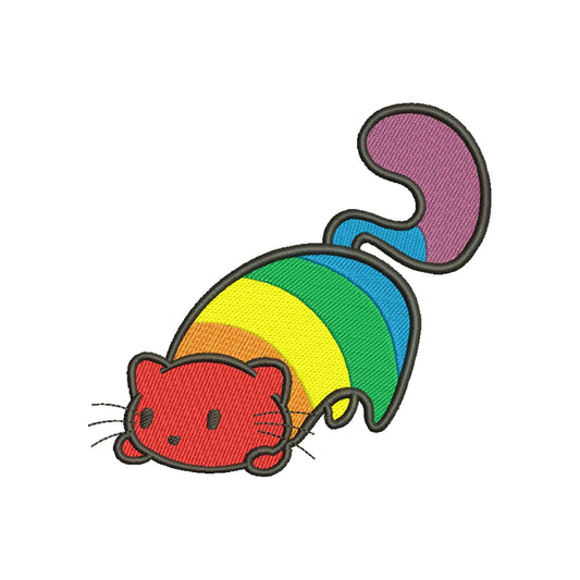 Lgbtq flag embroidery designs cat pride - 1010030