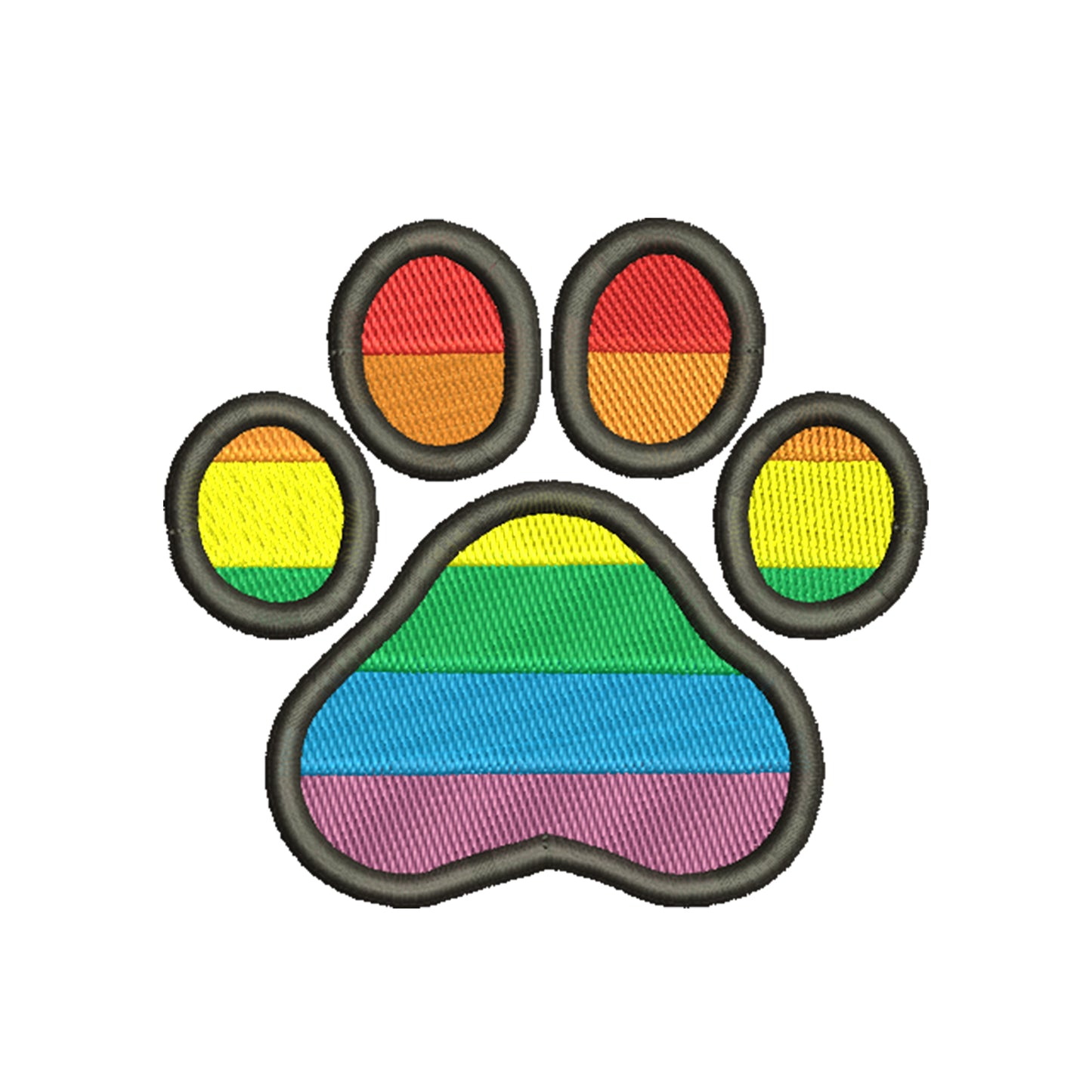 Paw embroidery designs lgbtq pride flag - 1010042