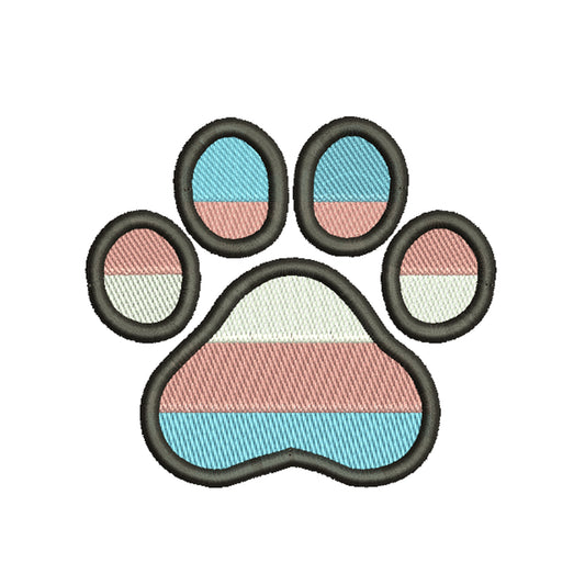 Paw embroidery designs transgender pride flag - 1010048