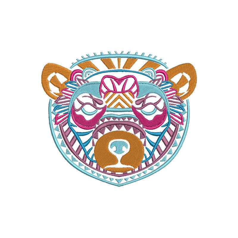 Bear mandala embroidery designs - 110002