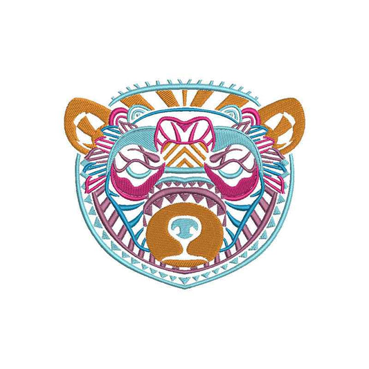 Bear mandala embroidery designs - 110002