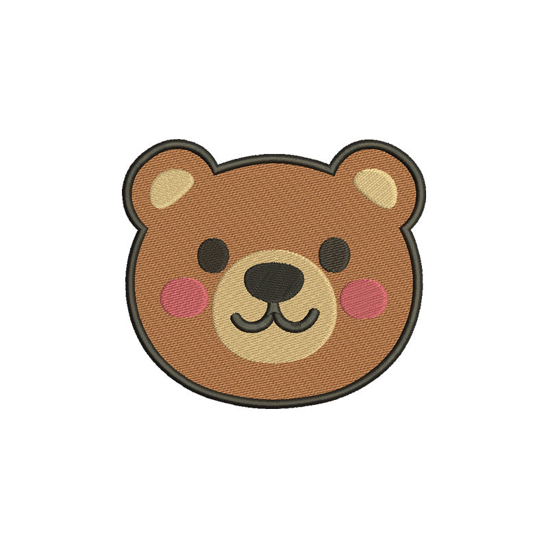 Bear face machine embroidery designs - 110016