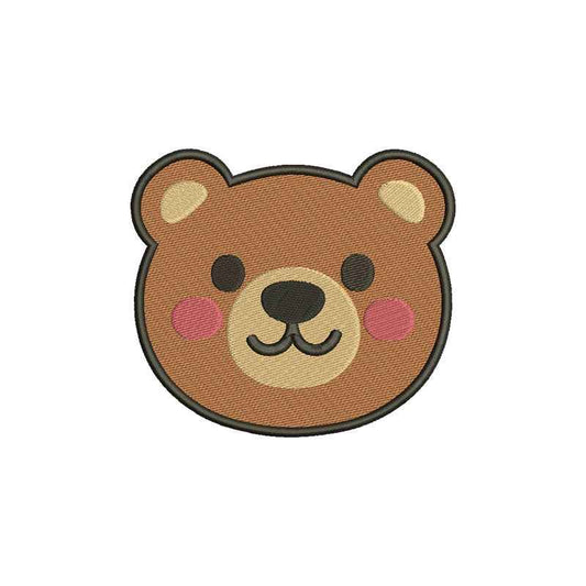 Bear face machine embroidery designs - 110016