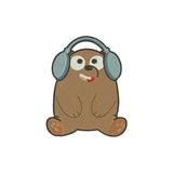 Bear with headphones embroidery designs - 110022