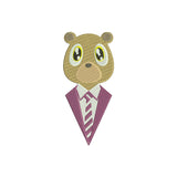 Bear in a suit embroidery designs - 110026