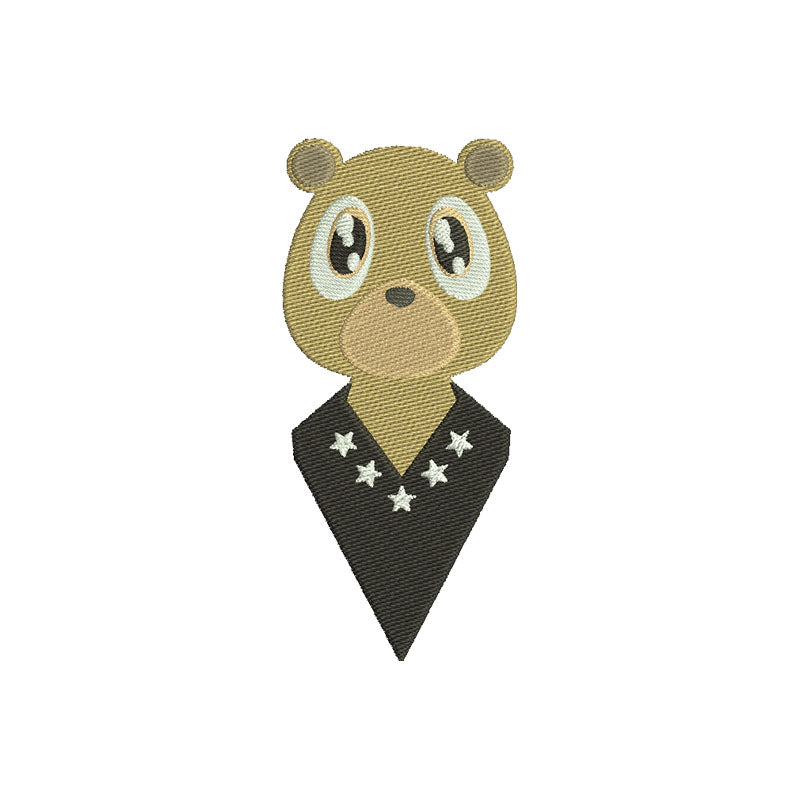 Bear in black machine embroidery designs - 110028