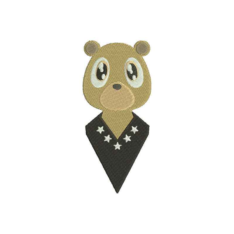 Bear in black machine embroidery designs - 110028