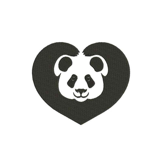 Panda heart machine embroidery designs - 110049