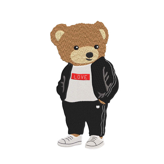 Fashion cool bear embroidery designs - 110068