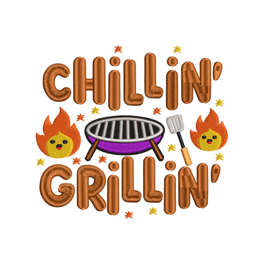 Chillin grillin embroidery designs for machine - 13062405