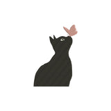 Cat with butterfly machine embroidery designs - 140024
