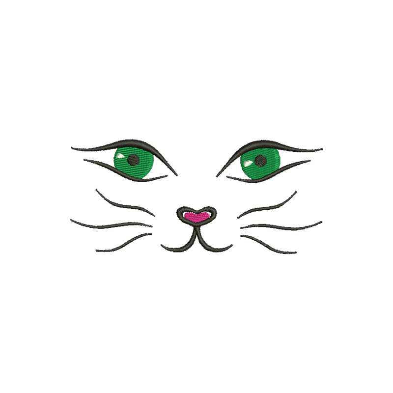 Cat face machine embroidery designs - 140048