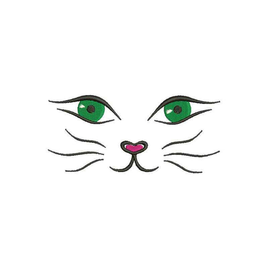 Cat face machine embroidery designs - 140048