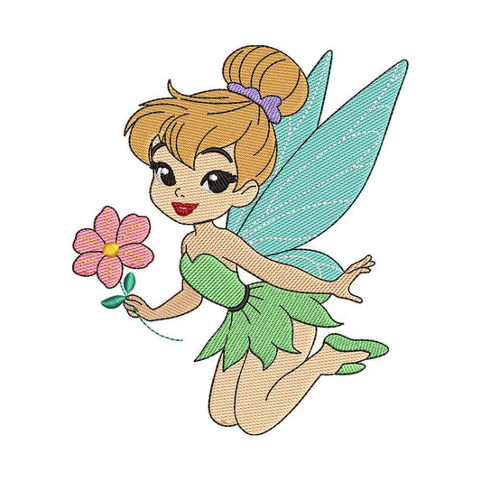 Fairy Princess with Flower Embroidery Design - 190407