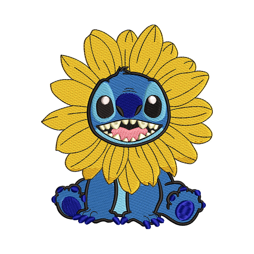 Stitch as a Sunflower Embroidery Design - 190412