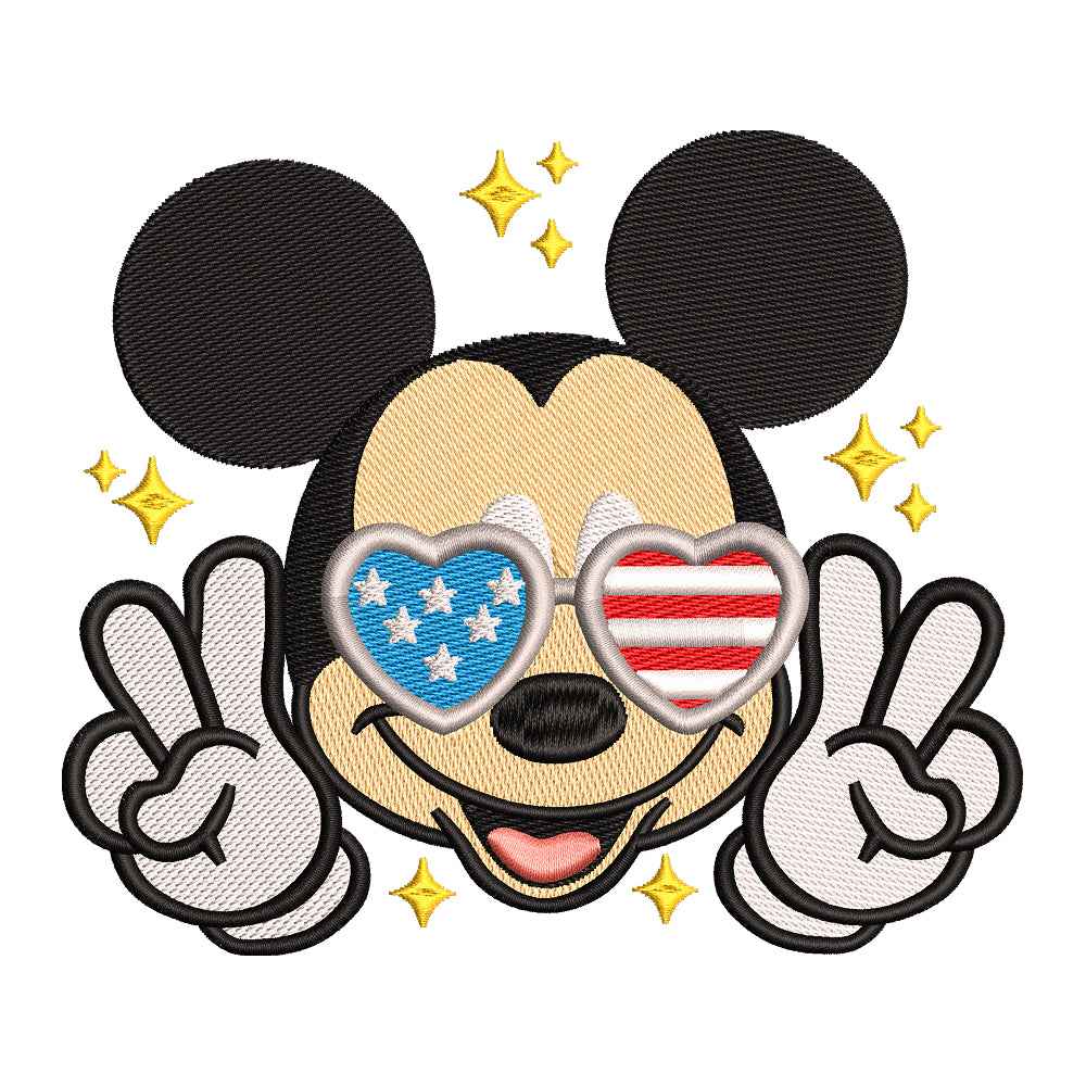 Patriotic Classic Cartoon Mouse Embroidery Design - 190418