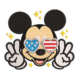 Patriotic Mickey Mouse Embroidery Design - 190418
