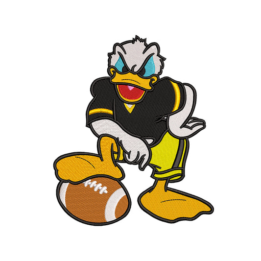 Donald playing football embroidery designs - 191107