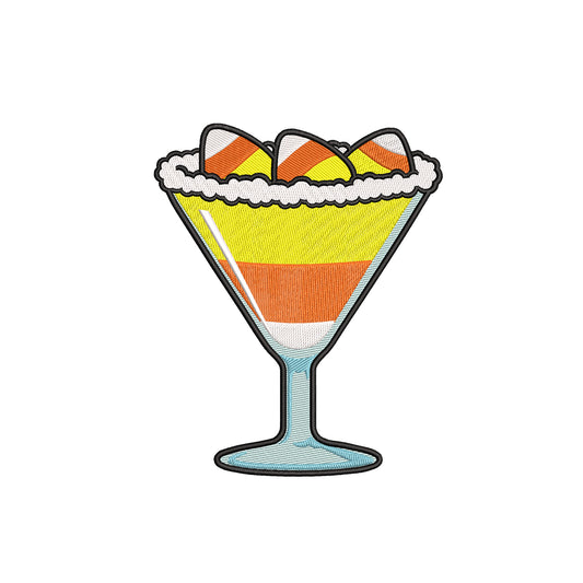 Machine embroidery designs halloween candy corn cocktail - 20042409