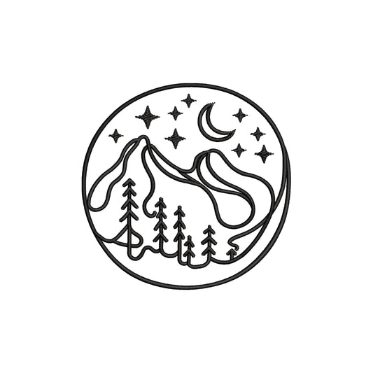 One line mountain embroidery designs for machine - 22062412