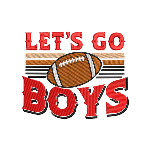 Let’s Go Boys American Football Sports Quote Embroidery Design – SG26062420