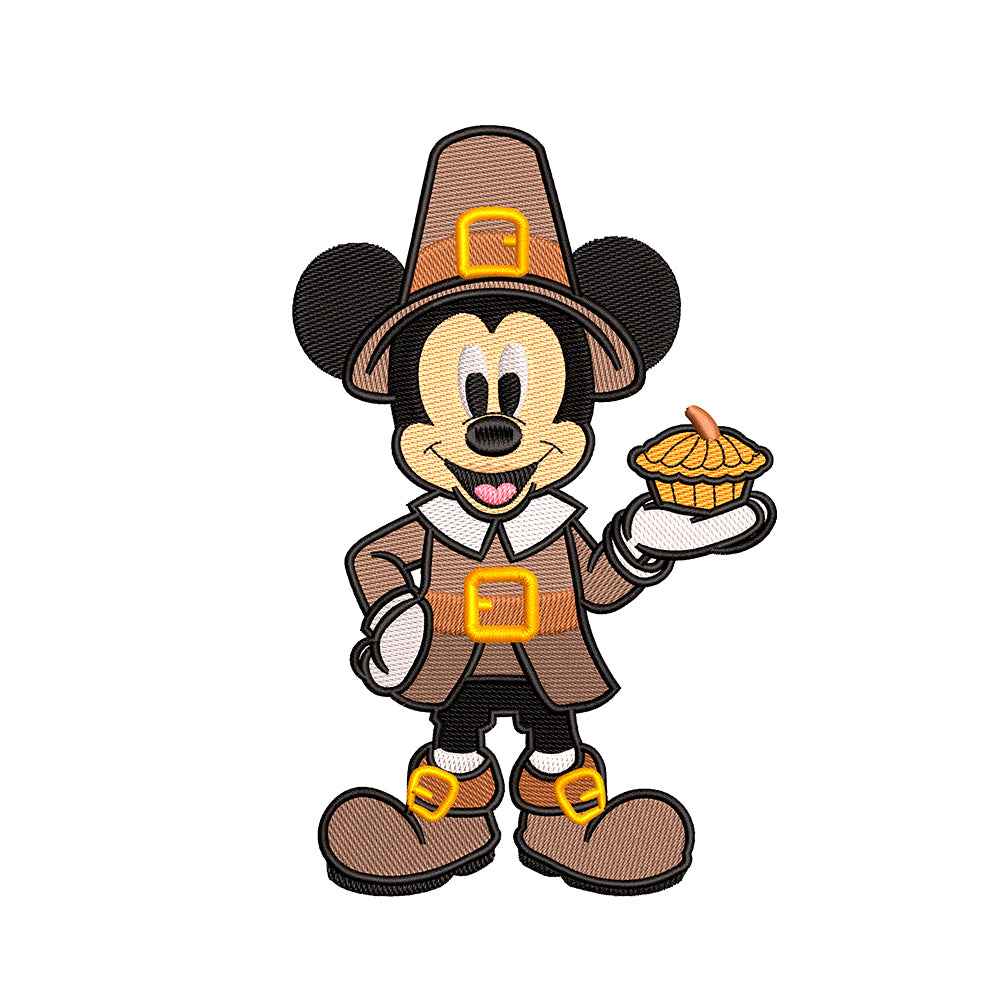 Classic Cartoon Mouse Thanksgiving Day embroidery designs - 271005