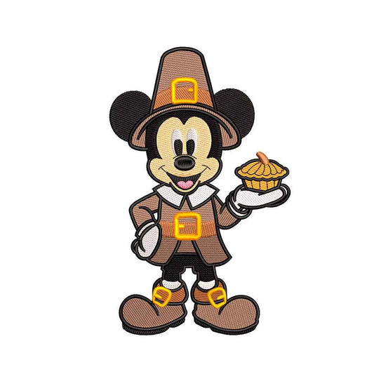 Classic Cartoon Mouse Thanksgiving Day embroidery designs - 271005