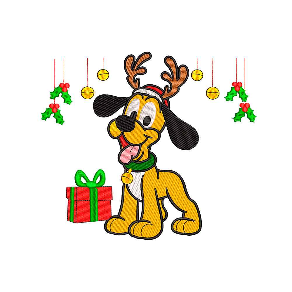 Pet Dog Christmas embroidery designs for machine - 271007