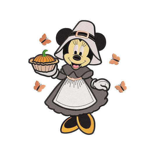 Thanksgiving day Polka Dot Mouse embroidery designs - 271010