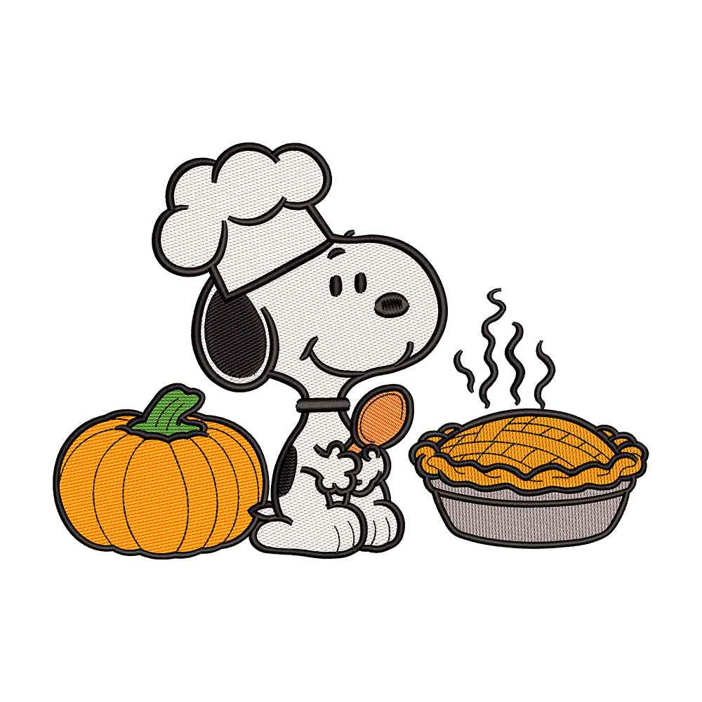Cute Beagle Dog Thanksgiving day embroidery designs - 271012