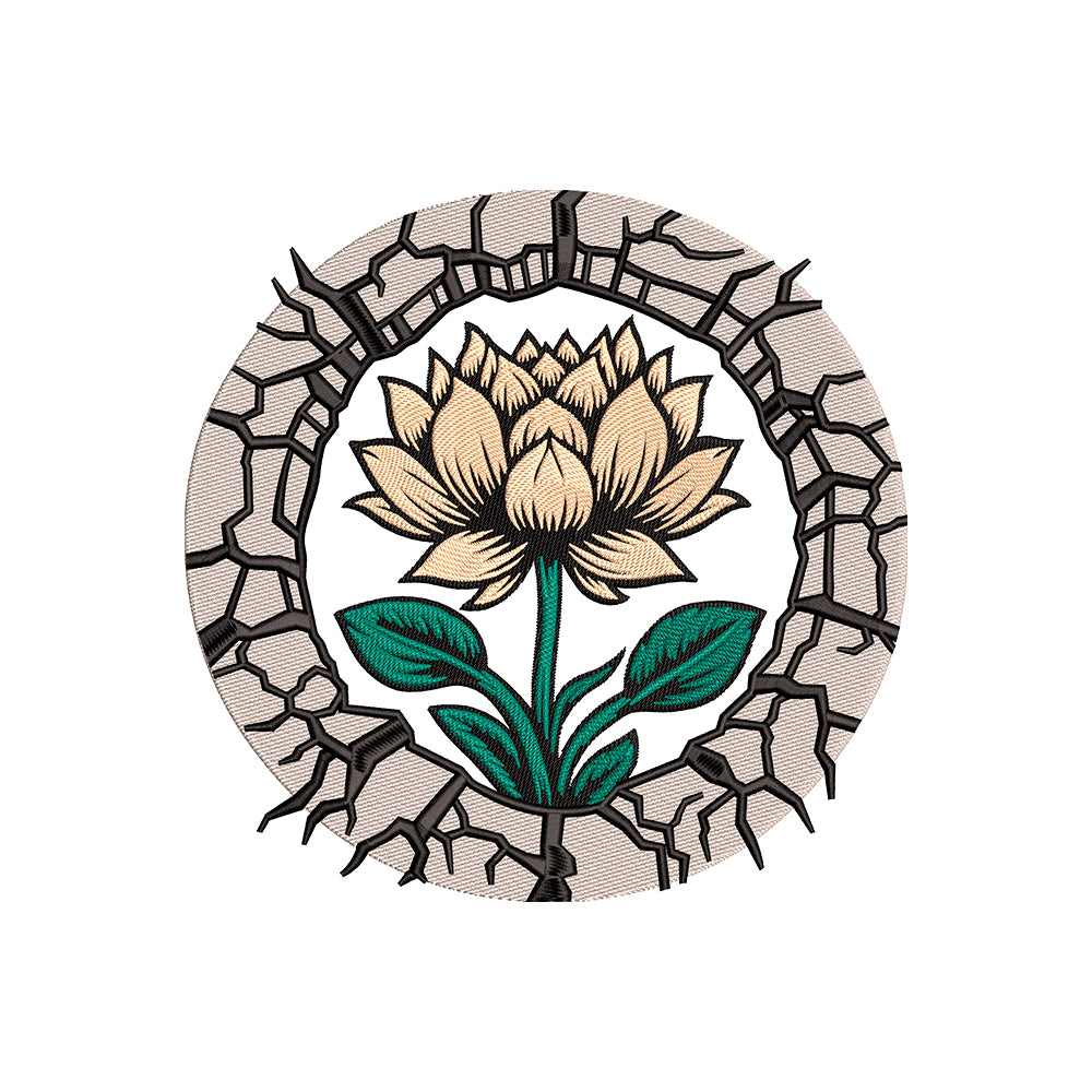 Lotus flower embroidery designs for machine - 271016