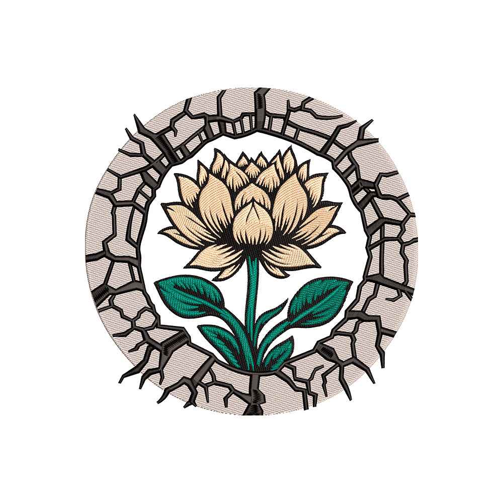 Lotus flower embroidery designs for machine - 271016