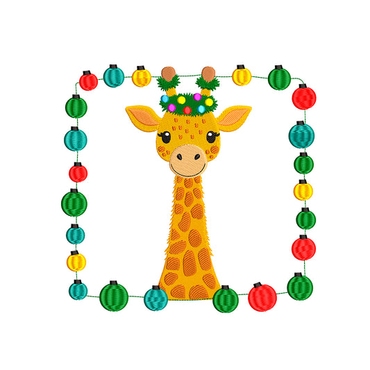 Christmas giraffe embroidery designs for machine - 271017