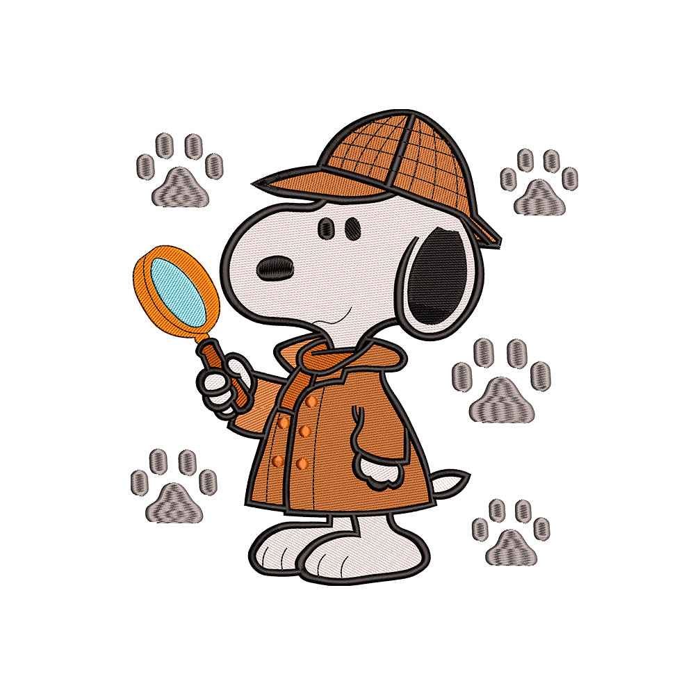 Cute Beagle Dog detective embroidery designs for machine - 271034