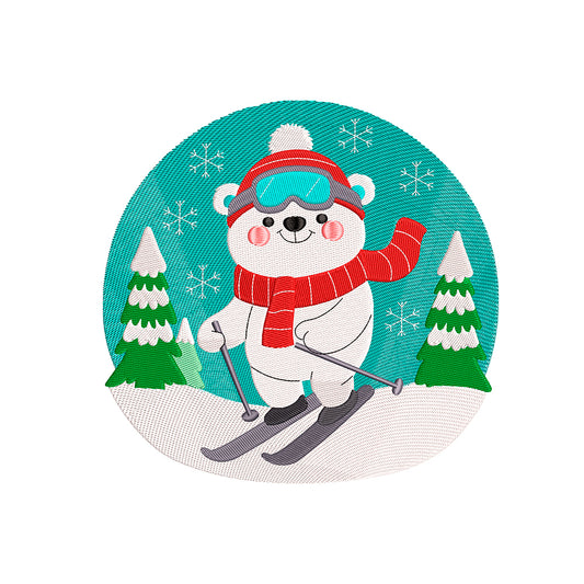Polar bear embroidery designs for machine - 271035