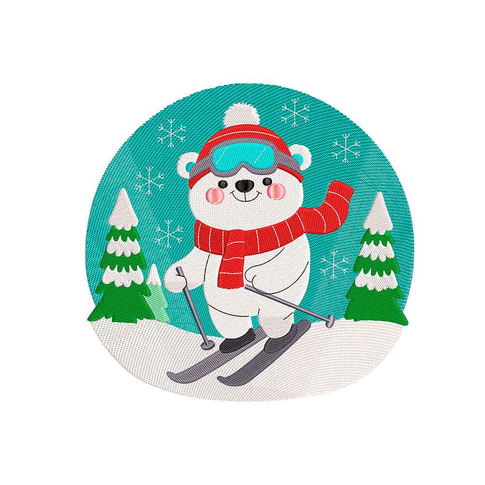 Polar bear embroidery designs for machine - 271035