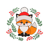 Fox Christmas embroidery designs for machine - 271039