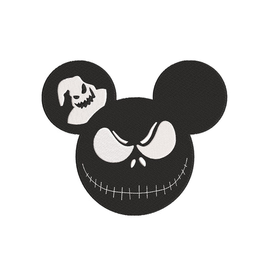 Mouse head silhouette embroidery designs halloween - 29042409