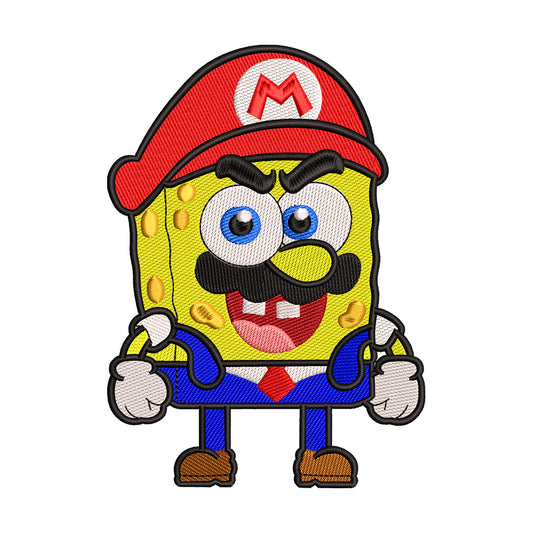 SpongeBob as Mario Embroidery Design - 310301
