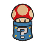 Mushroom in Question Block Pocket Embroidery Design - 310311