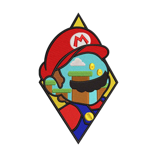 Video Game Plumber Level Silhouette Embroidery Design - 310319