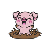 Cute little pig embroidery designs for machine - 31032401
