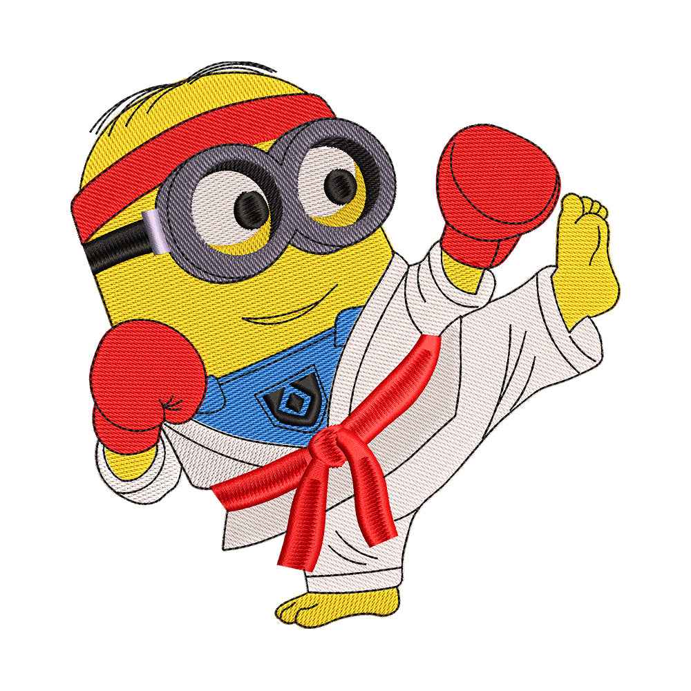 Karate Yellow Pill Worker Embroidery Design - 310325
