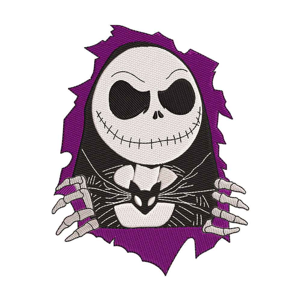 Skeleton Pumpkin King Breaking Through Embroidery Design - 310331